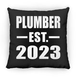 Plumber Established EST. 2023 - Throw Pillow Black