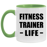 Fitness Trainer Life - 11oz Accent Mug Green