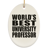 World's Best University Professor - Oval Ornament