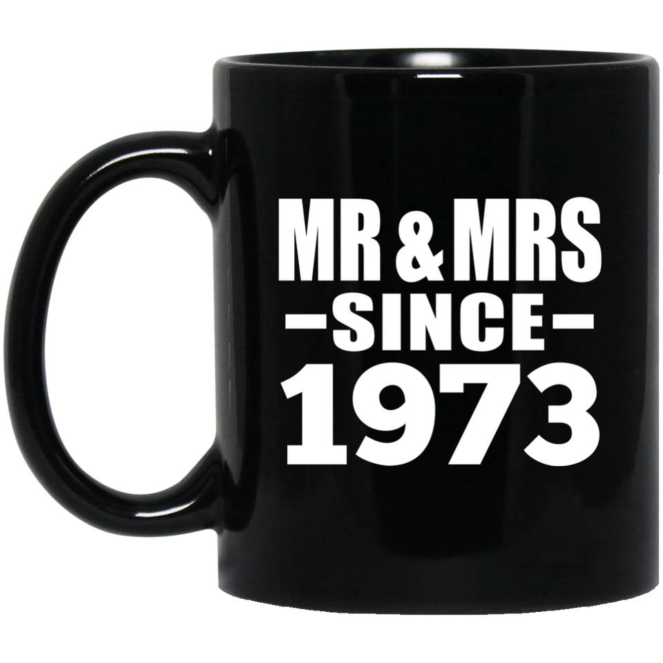 51st Anniversary Mr & Mrs Since 1973 - 11 Oz Coffee Mug Black