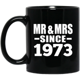 51st Anniversary Mr & Mrs Since 1973 - 11 Oz Coffee Mug Black