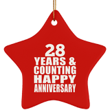 Happy 28th Anniversary 28 Years & Counting - Star Ornament