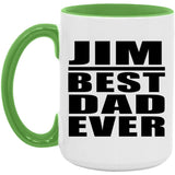 Jim Best Dad Ever - 15oz Accent Mug Green