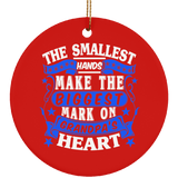 The Smallest Hands Make The Biggest Mark On Grandpa's Heart - Circle Ornament