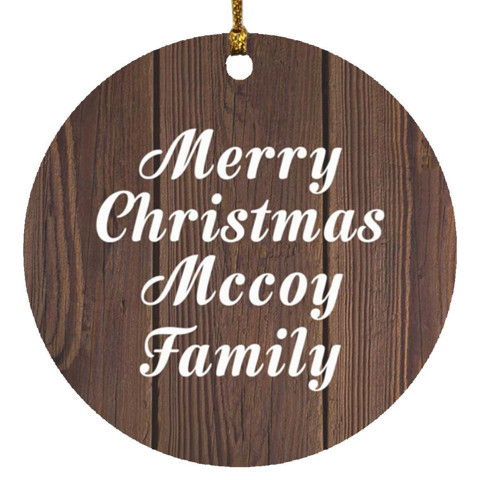 Merry Christmas Mccoy Family - Circle Ornament D