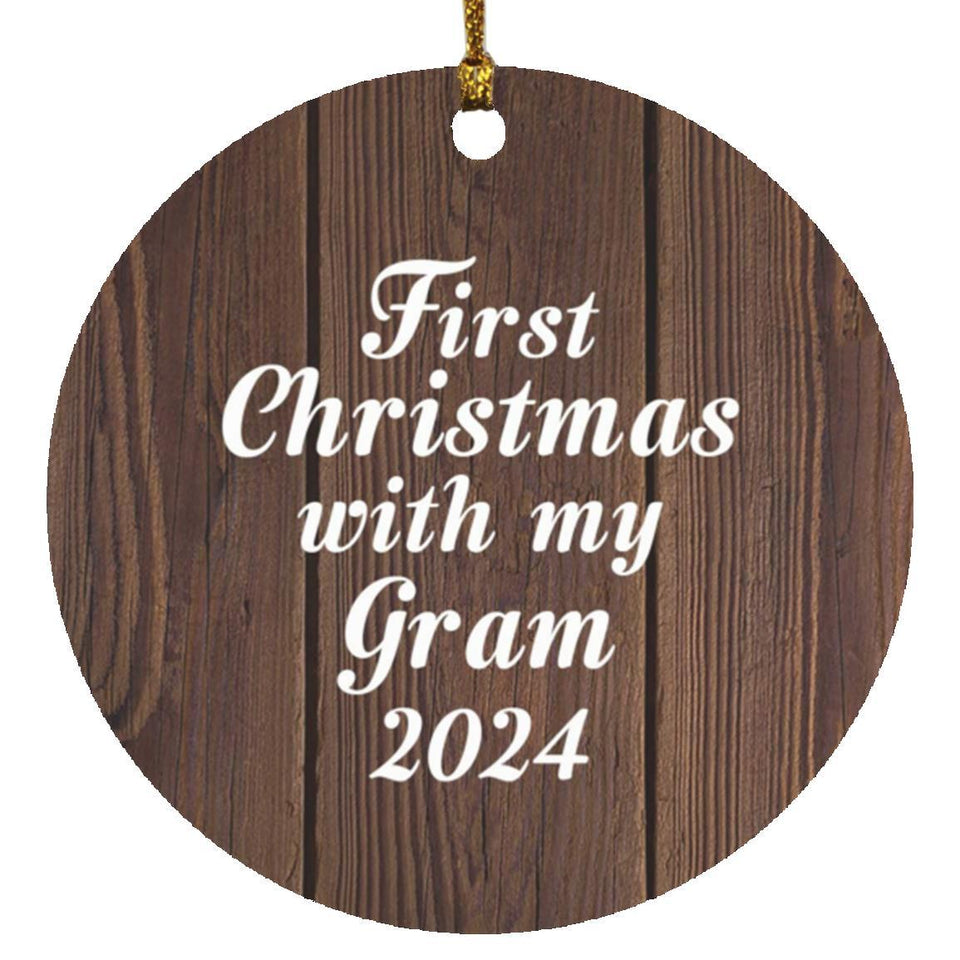 First Christmas With My Gram 2024 - Circle Ornament D