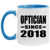 Optician Since 2018 - 11oz Accent Mug Blue
