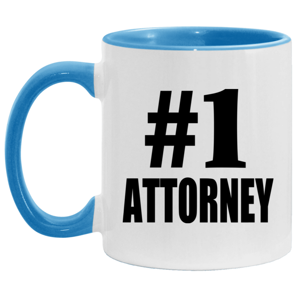 Number One #1 Attorney - 11oz Accent Mug Blue
