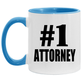 Number One #1 Attorney - 11oz Accent Mug Blue