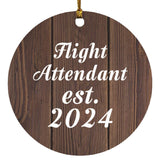 Flight Attendant Established Est. 2024 - Circle Ornament D