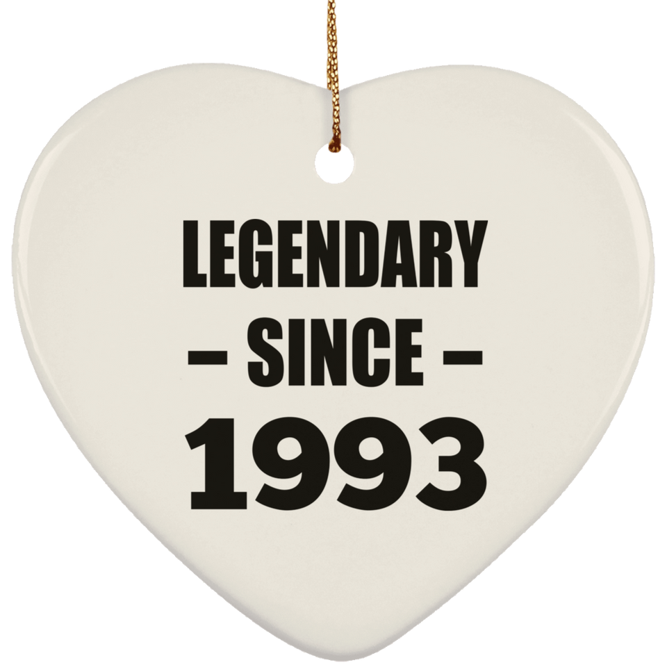 31st Birthday Legendary Since 1993 - Heart Ornament
