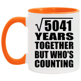 71st Anniversary Square Root of 5041 Years Who's Counting - 11oz Accent Mug Orange