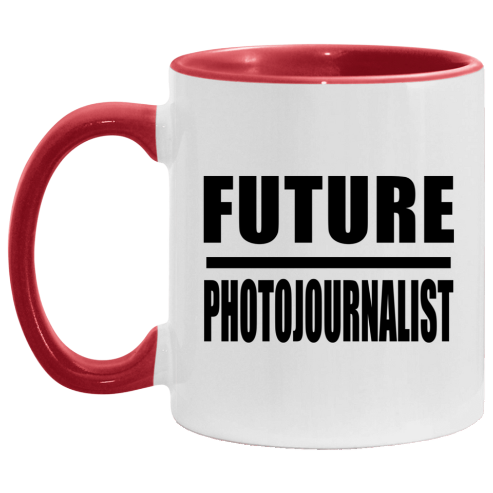 Future Photojournalist - 11oz Accent Mug Red