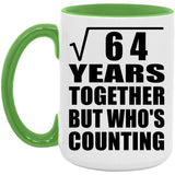 8th Anniversary Square Root of 64 Years Who's Counting - 15oz Accent Mug Green