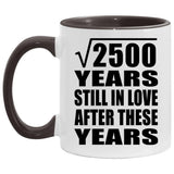 50th Anniversary Square Root of 2500 Years Still In Love - 11oz Accent Mug Black