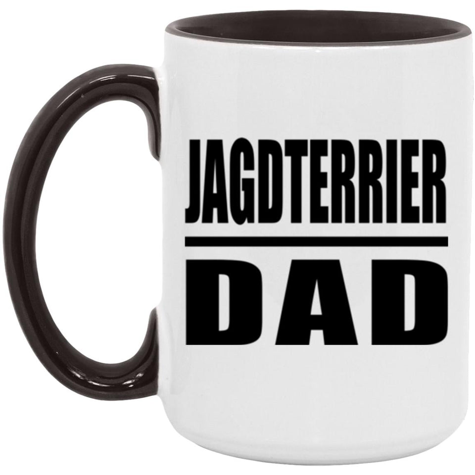 Jagdterrier Dad - 15oz Accent Mug Black