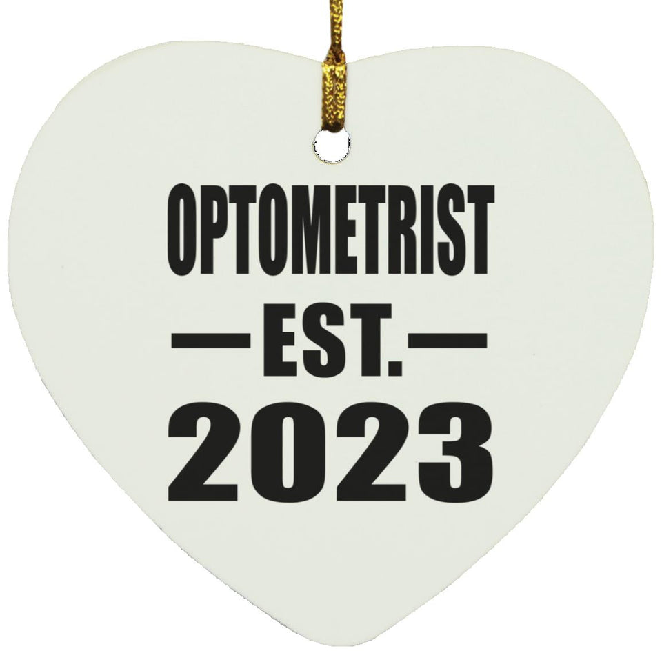 Optometrist Established EST. 2023 - Heart Ornament