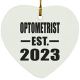 Optometrist Established EST. 2023 - Heart Ornament