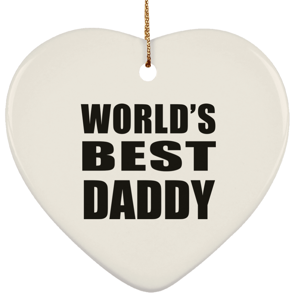 World's Best Daddy - Heart Ornament