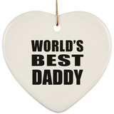 World's Best Daddy - Heart Ornament