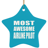 Most Awesome Airline Pilot - Star Ornament