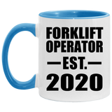 Forklift Operator Established EST. 2020 - 11oz Accent Mug Blue