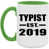 Typist Established EST. 2019 - 15oz Accent Mug Green
