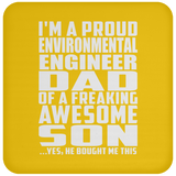 Proud Environmental Engineer Dad Of Awesome Son - Drink Coaster