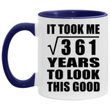 19th Birthday Took Square Root of 361 Years To Look Good - 11oz Accent Mug Purple