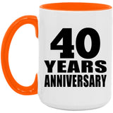 40th Anniversary 40 Years Anniversary - 15oz Accent Mug Orange