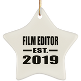 Film Editor Established EST. 2019 - Star Ornament
