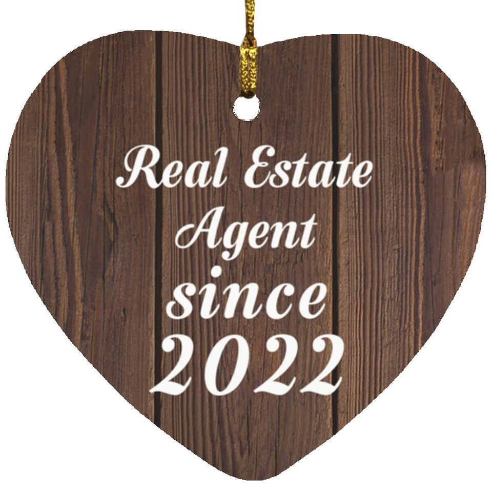 Real Estate Agent Since 2022 - Heart Ornament D