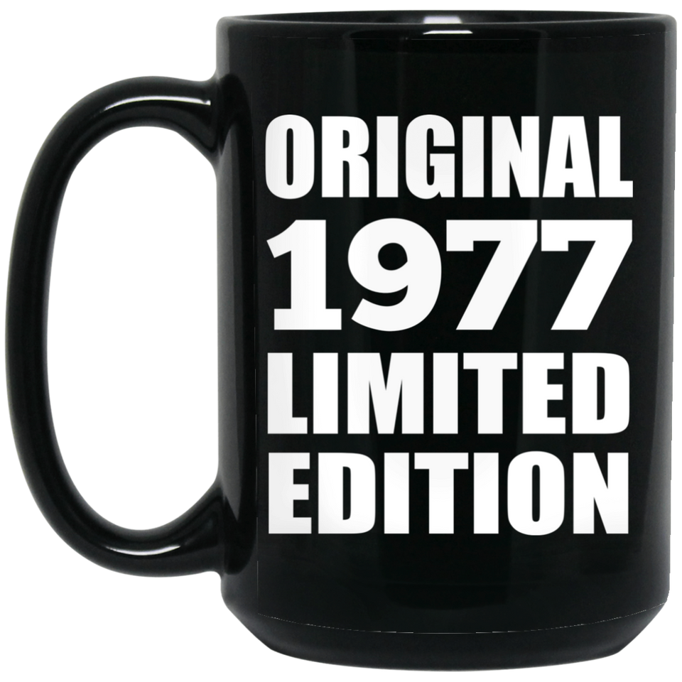47th Birthday Original 1977 Limited Edition - 15oz Coffee Mug Black