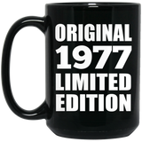47th Birthday Original 1977 Limited Edition - 15oz Coffee Mug Black