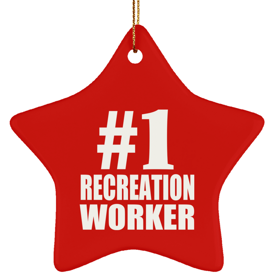 Number One #1 Recreation Worker - Star Ornament