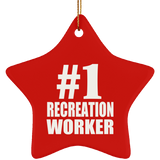 Number One #1 Recreation Worker - Star Ornament