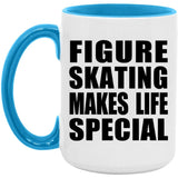 Figure Skating Makes Life Special - 15oz Accent Mug Blue