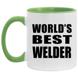 World's Best Welder - 11oz Accent Mug Green