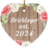 Bricklayer Established Est. 2024 - Heart Ornament B