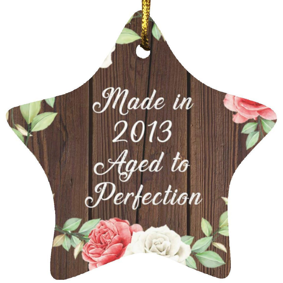 11th Birthday Made In 2013 Aged To Perfection - Star Ornament A