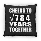 28th Anniversary Cheers To Square Root of 784 Years Together - Throw Pillow Black