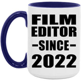 Film Editor Since 2022 - 15oz Accent Mug Purple