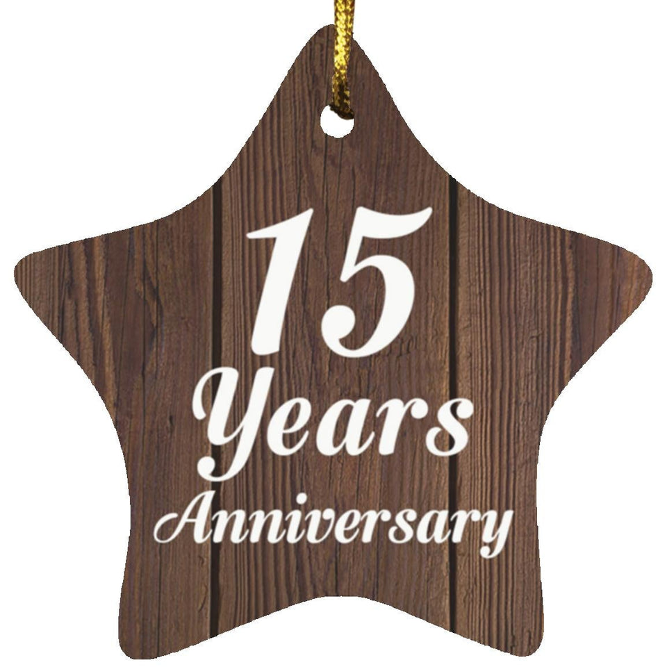 15th Anniversary 15 Years Anniversary - Star Ornament D