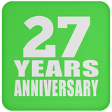 27th Anniversary 27 Years - Drink Coaster