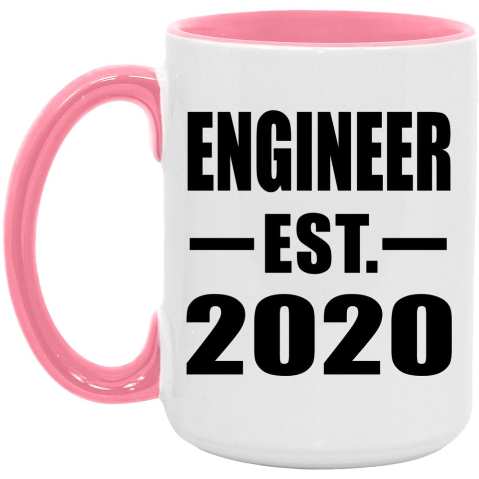 Engineer Established EST. 2020 - 15oz Accent Mug Pink