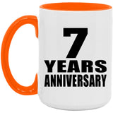 7th Anniversary 7 Years Anniversary - 15oz Accent Mug Orange