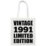 33rd Birthday Vintage 1991 Limited Edition - Tote Bag White