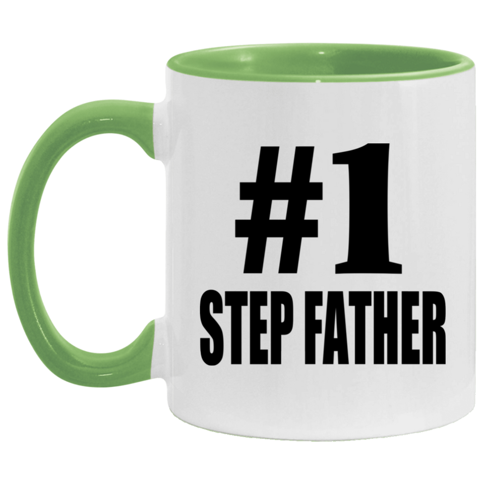 Number One #1 Step Father - 11oz Accent Mug Green
