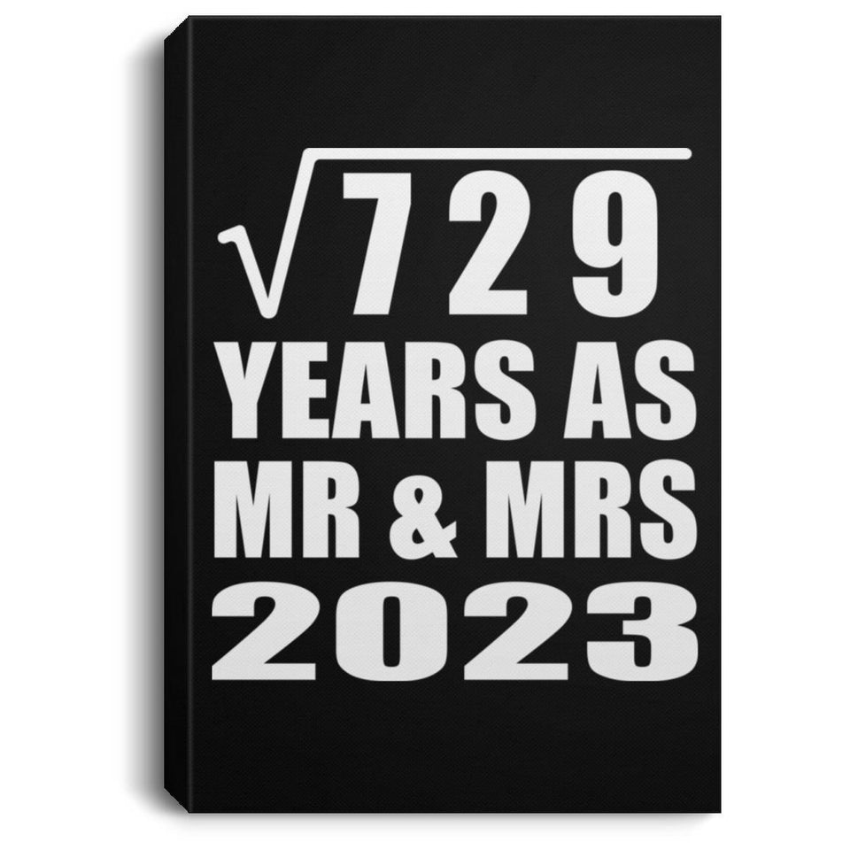 27th Anniversary Square Root of 729 Years As Mr & Mrs 2023 - Canvas Portrait