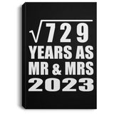 27th Anniversary Square Root of 729 Years As Mr & Mrs 2023 - Canvas Portrait